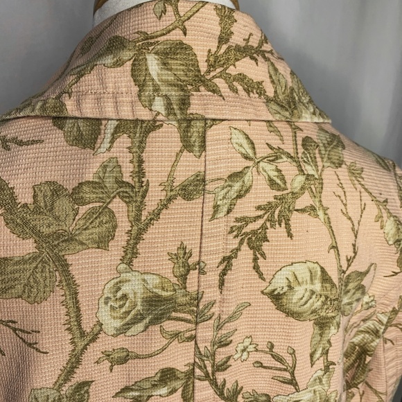 Liz Claiborne Medium Length Pink Floral Jacket - Picture 3 of 5